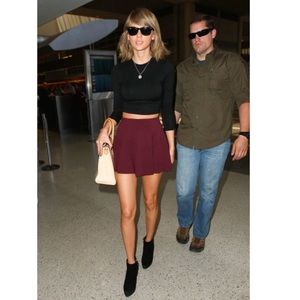 Burgundy Skater Skirt S